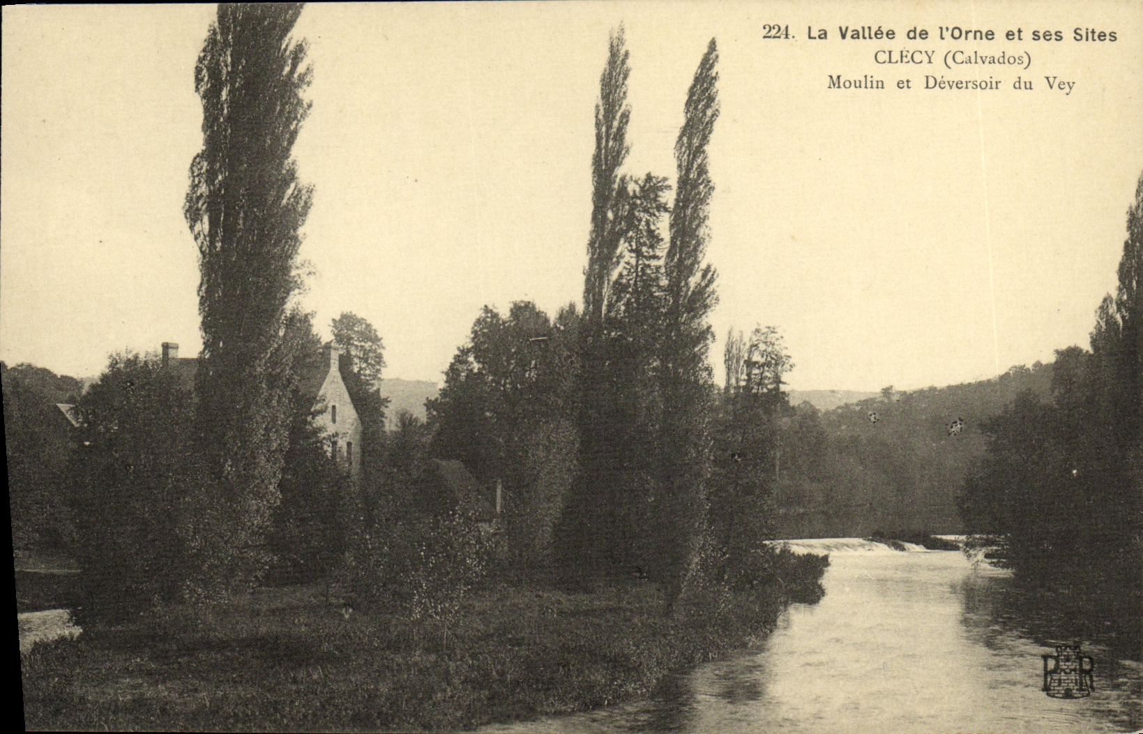 POSTAL de la VENDIMIA que el valle de L adorna y sus sitios Clecy Moulin y Deversoir de Vey