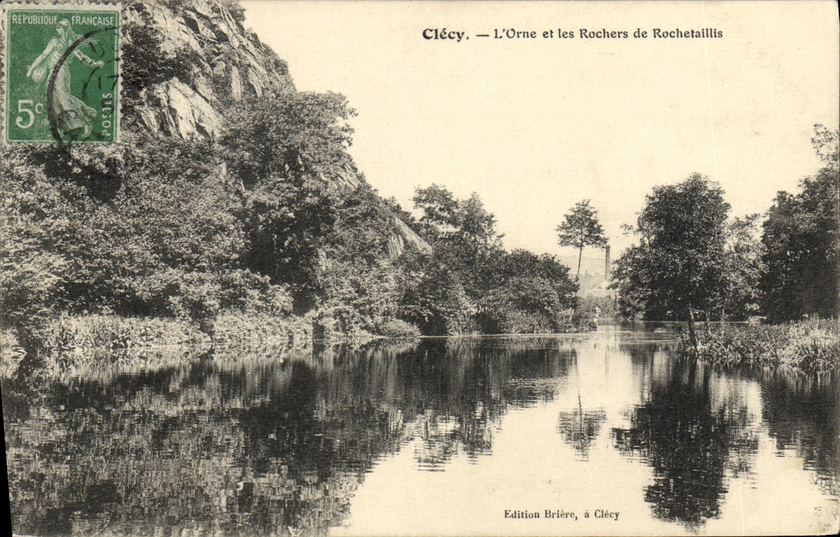 La POSTAL Clecy L de la VENDIMIA adorna y las rocas de Rochetalllis