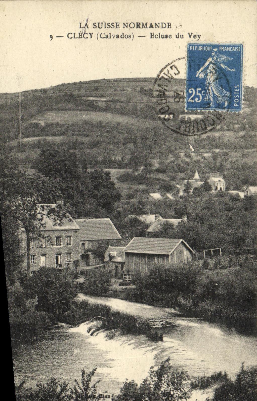 CPA La Suisse Normande Clecy Ecluse du Vey