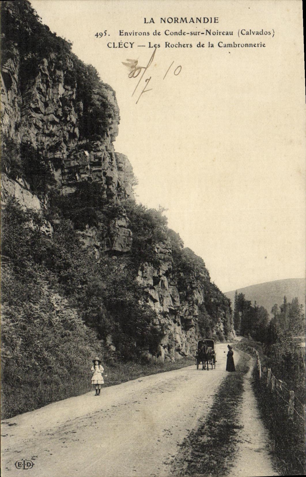 VINTAGE POSTCARD Switzerland Norman Surroundings of Cop on Noireau Clecy Rocks of Cambronnerie