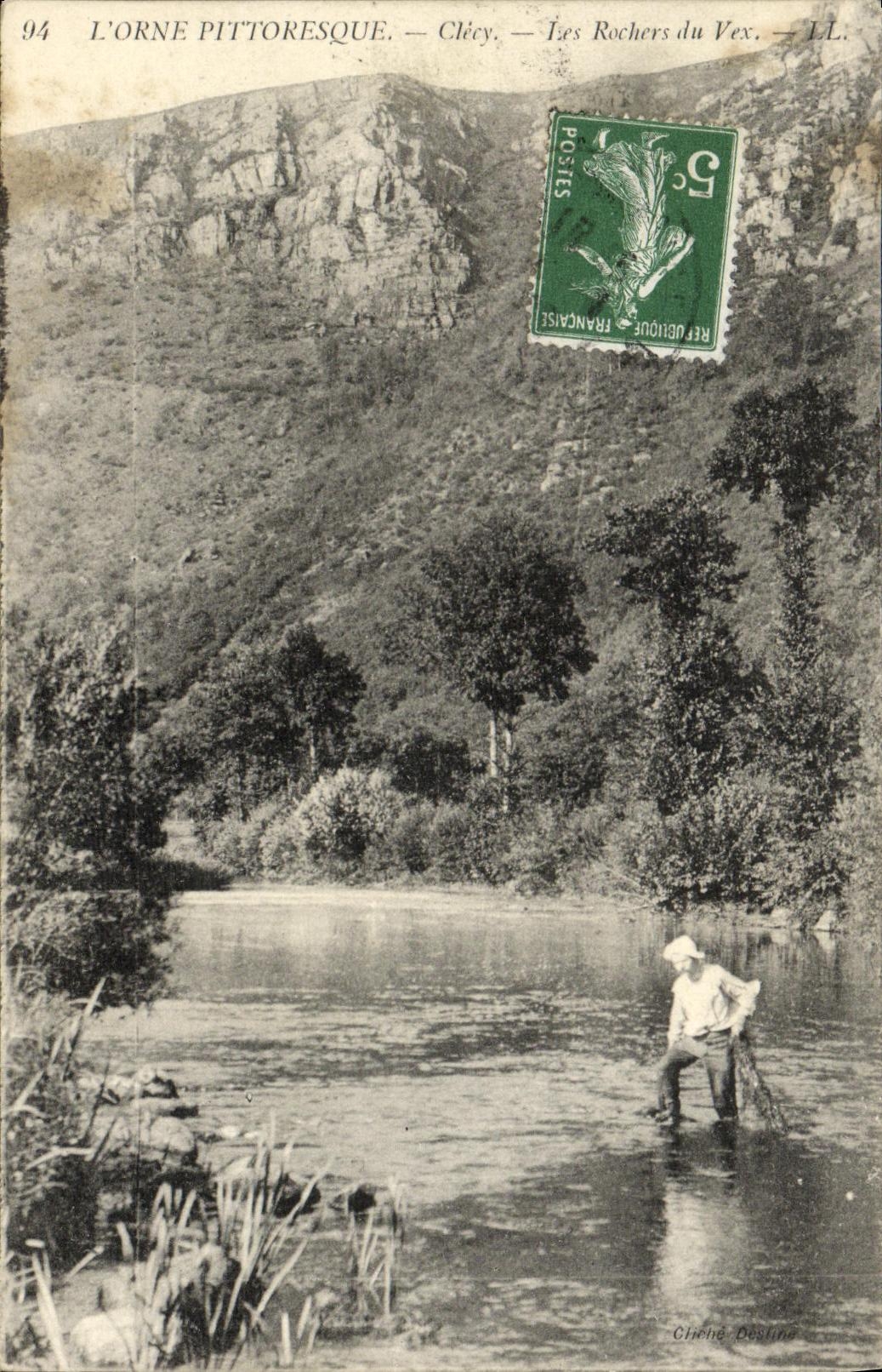 VINTAGE POSTCARD Clecy Rocks of Vex