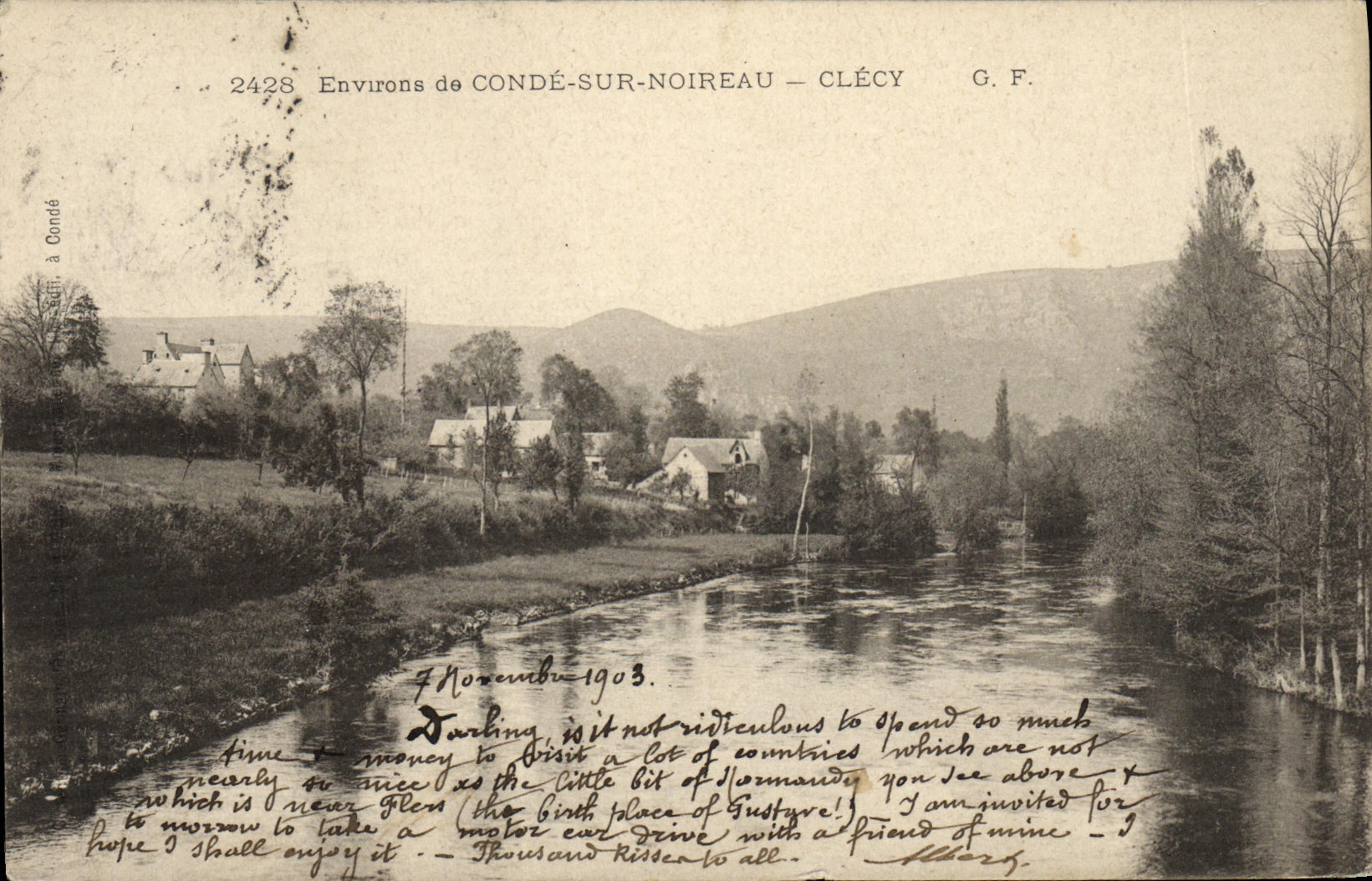 VINTAGE POSTCARD Clecy Surroundings of Cop On Noireau