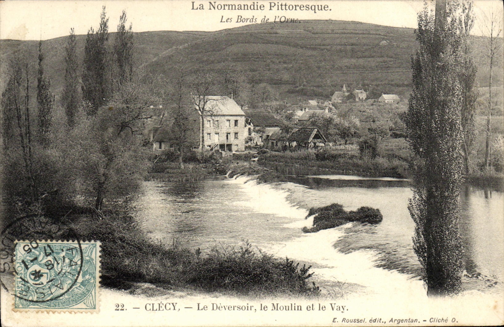 VINTAGE POSTCARD Clecy the Outfall the Mill and Vay