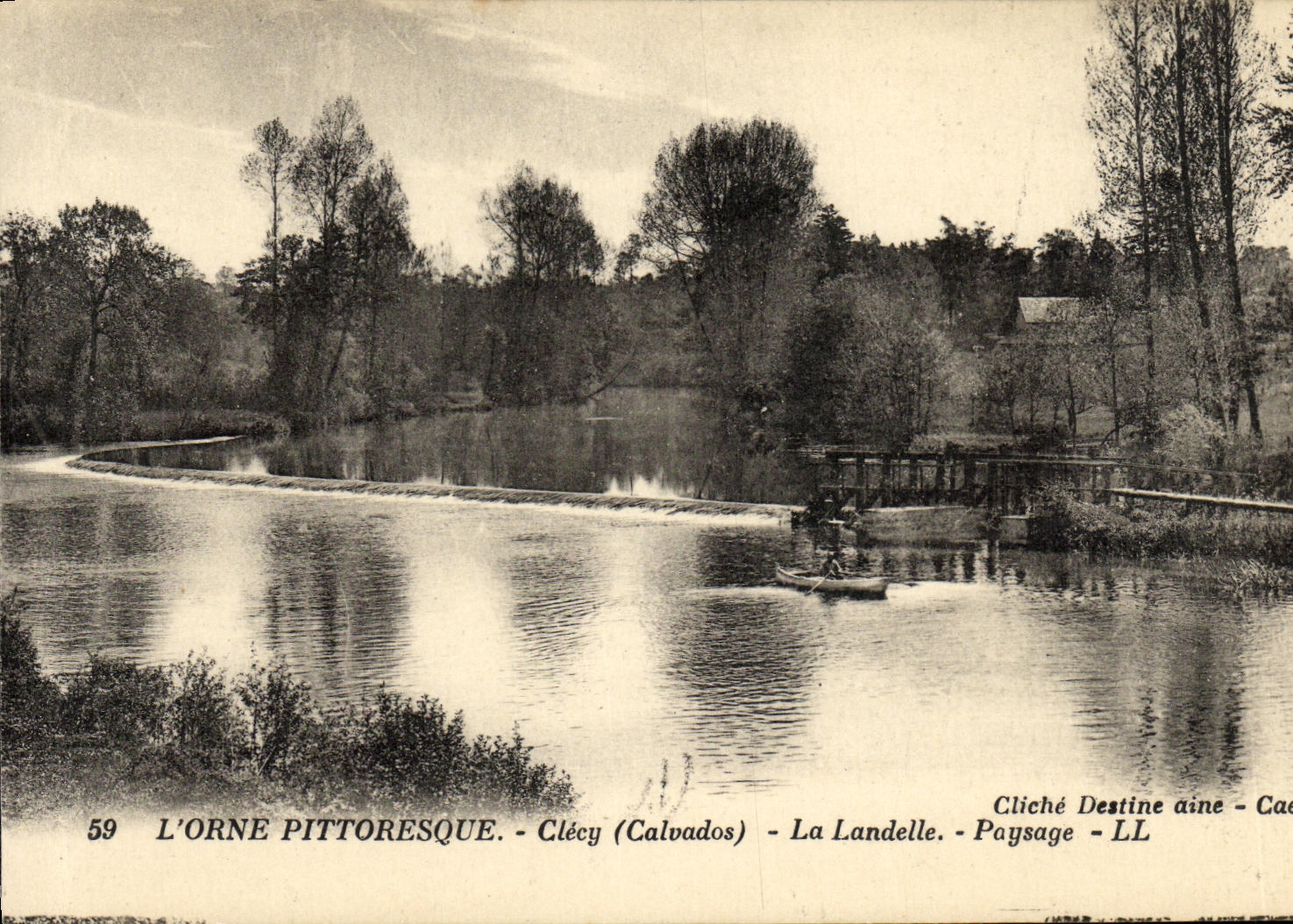 VINTAGE POSTCARD Clecy Landelle Landscape