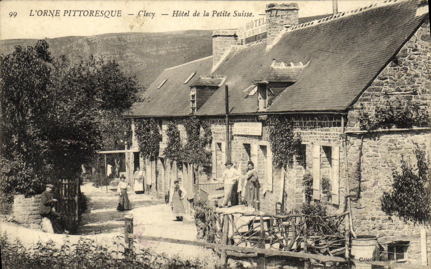 VINTAGE POSTCARD Clecy Hotel of Small Switzerland TOP