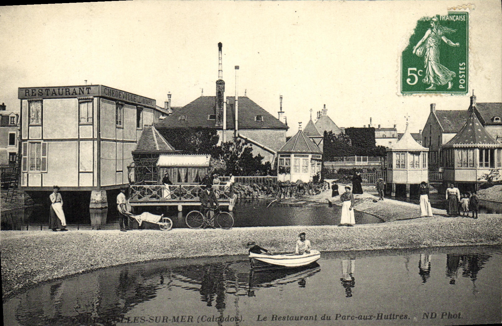 VINTAGE POSTCARD Courseulles on Sea the restaurant of the park to oysters
