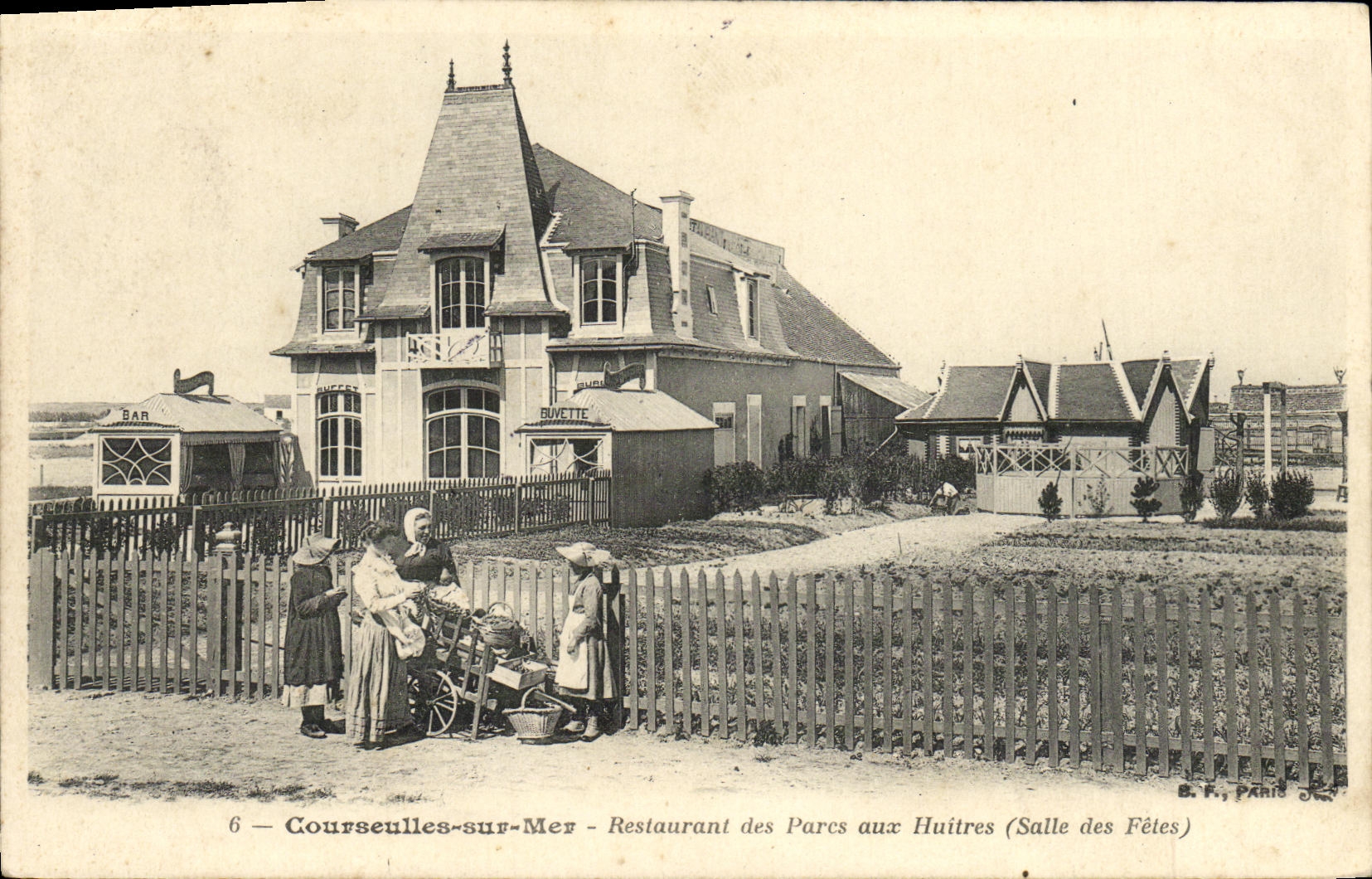 VINTAGE POSTCARD Restoring Courseulles On Sea of the Parks to the Oysters Village hall