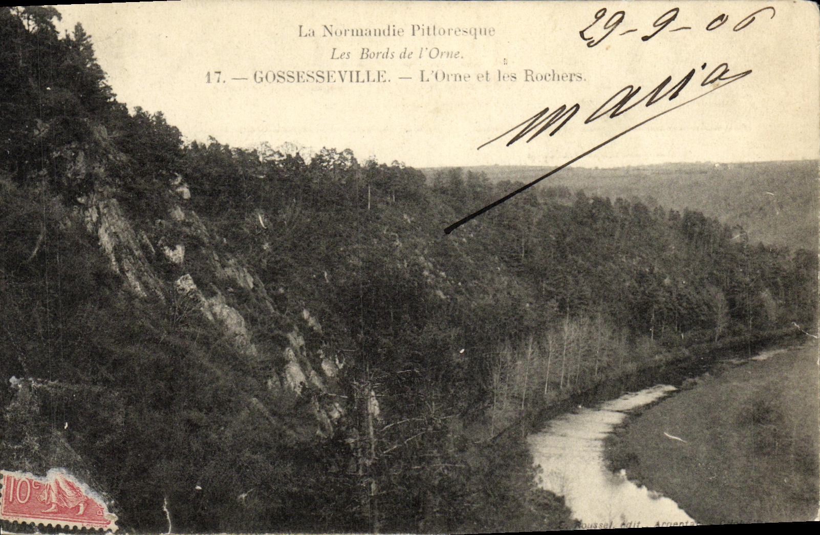 La POSTAL Cossesseville L de la VENDIMIA adorna y las rocas