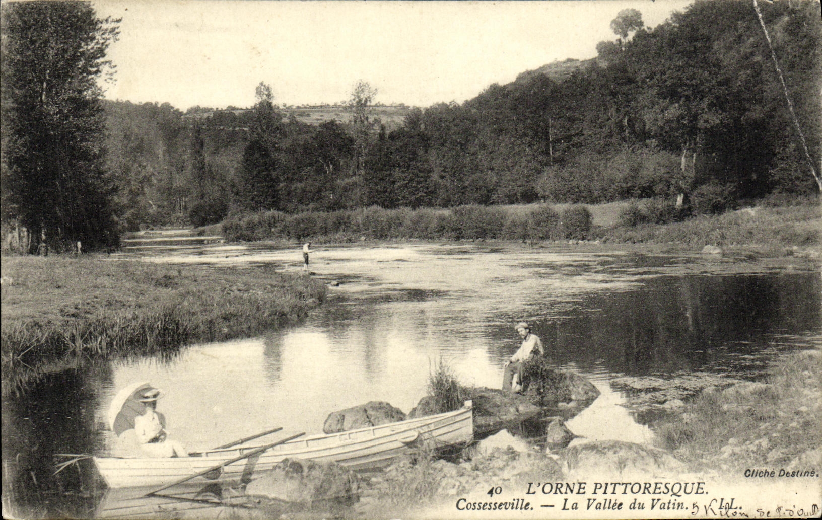 CPA Cossesseville La Vallee du Vatin Peche Pecheur