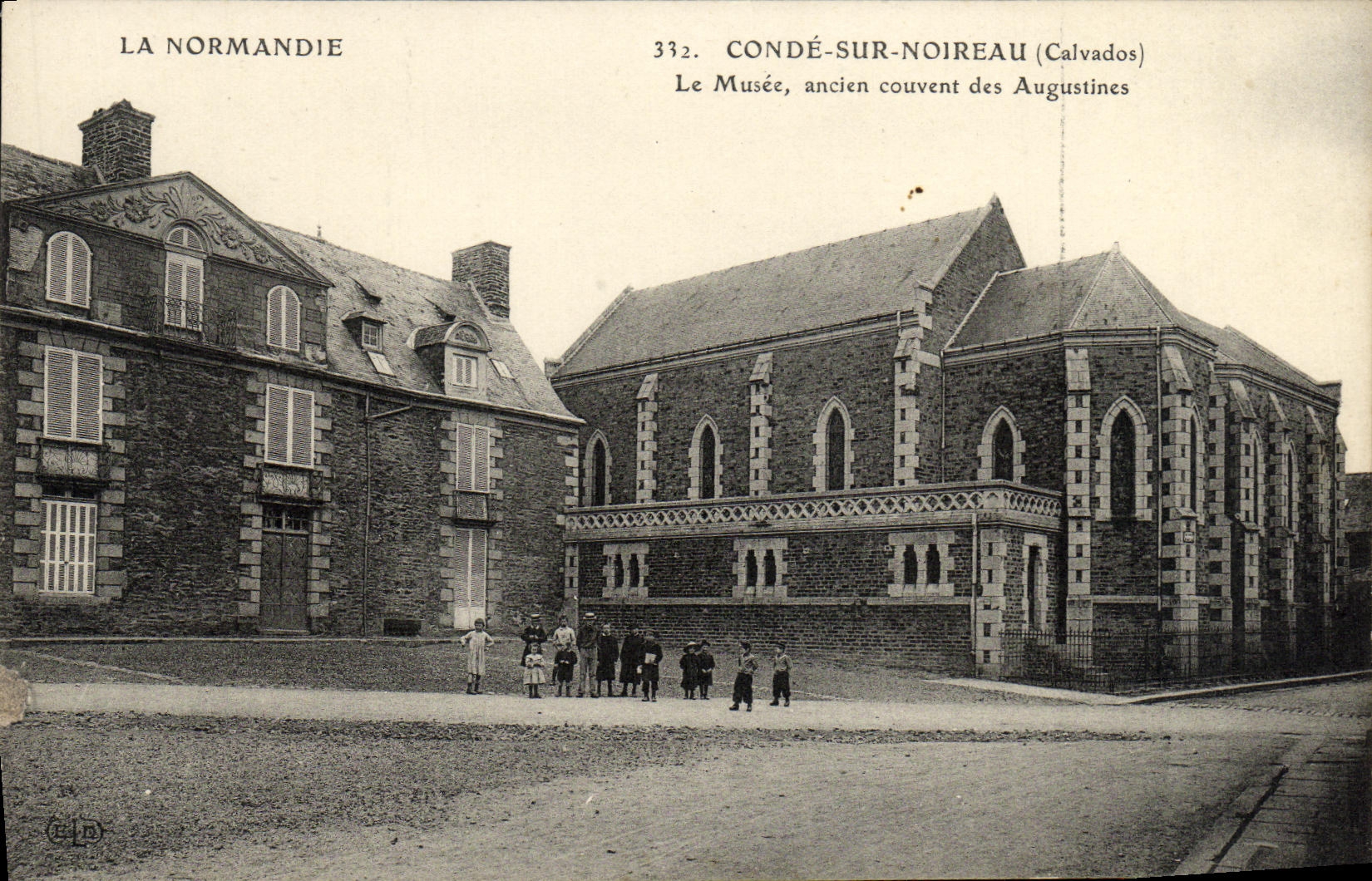 VINTAGE POSTCARD Conde On Noireau the old museum brood of Augustins Enfants