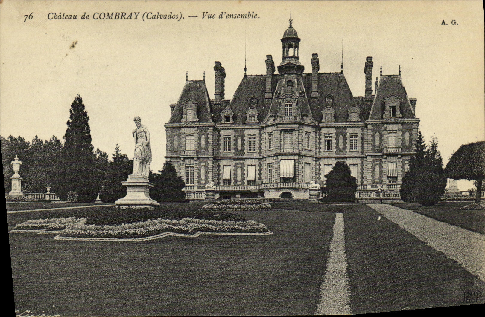 VINTAGE POSTCARD Combray Castle Seen D together