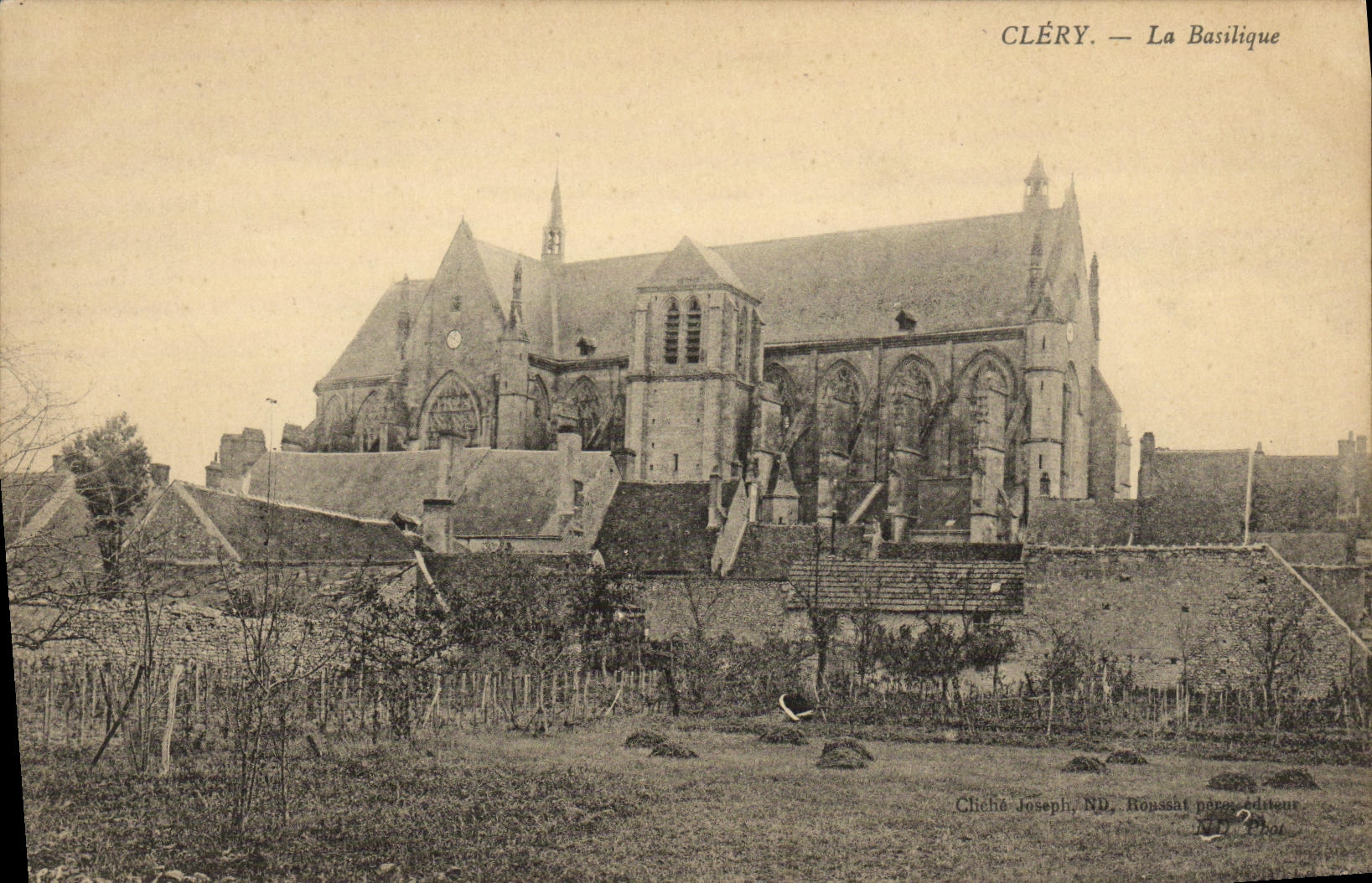 VINTAGE POSTCARD Clery the Basilica