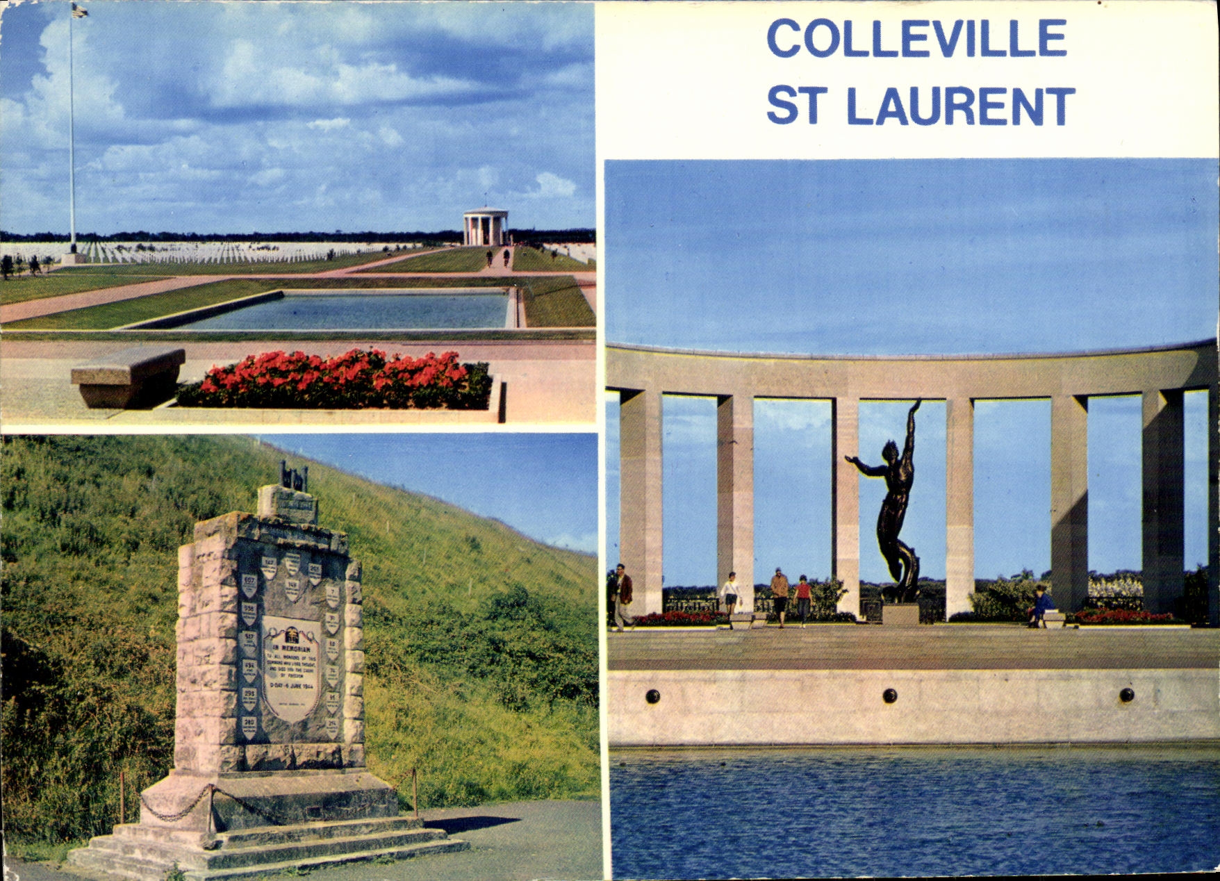 MODERN CARD Colleville On Sea St Laurent American Cemetery and memorial of Normandy Militaria