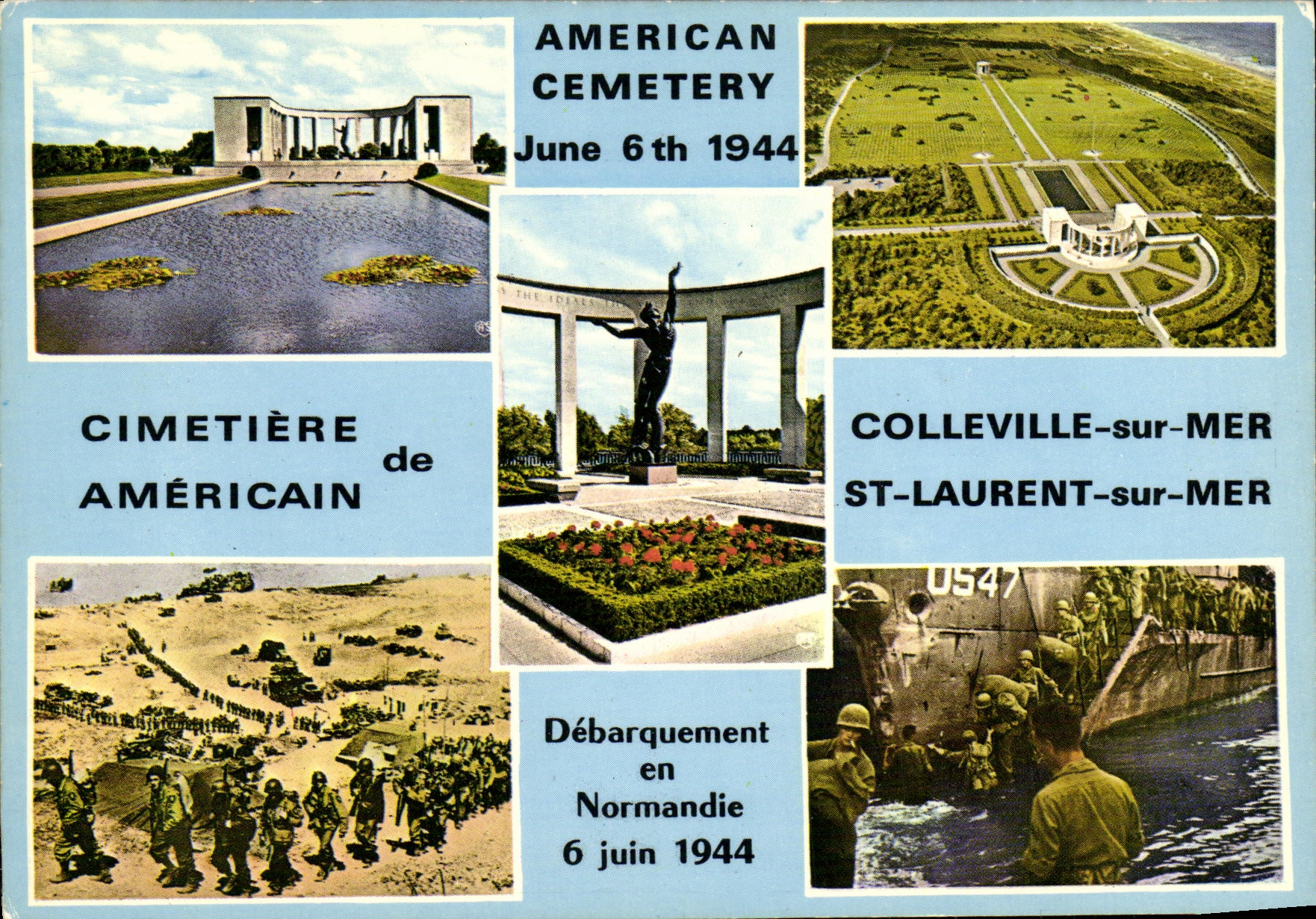MODERN CARD Colleville St Laurent American Cemetery Militaria June 6th  1944