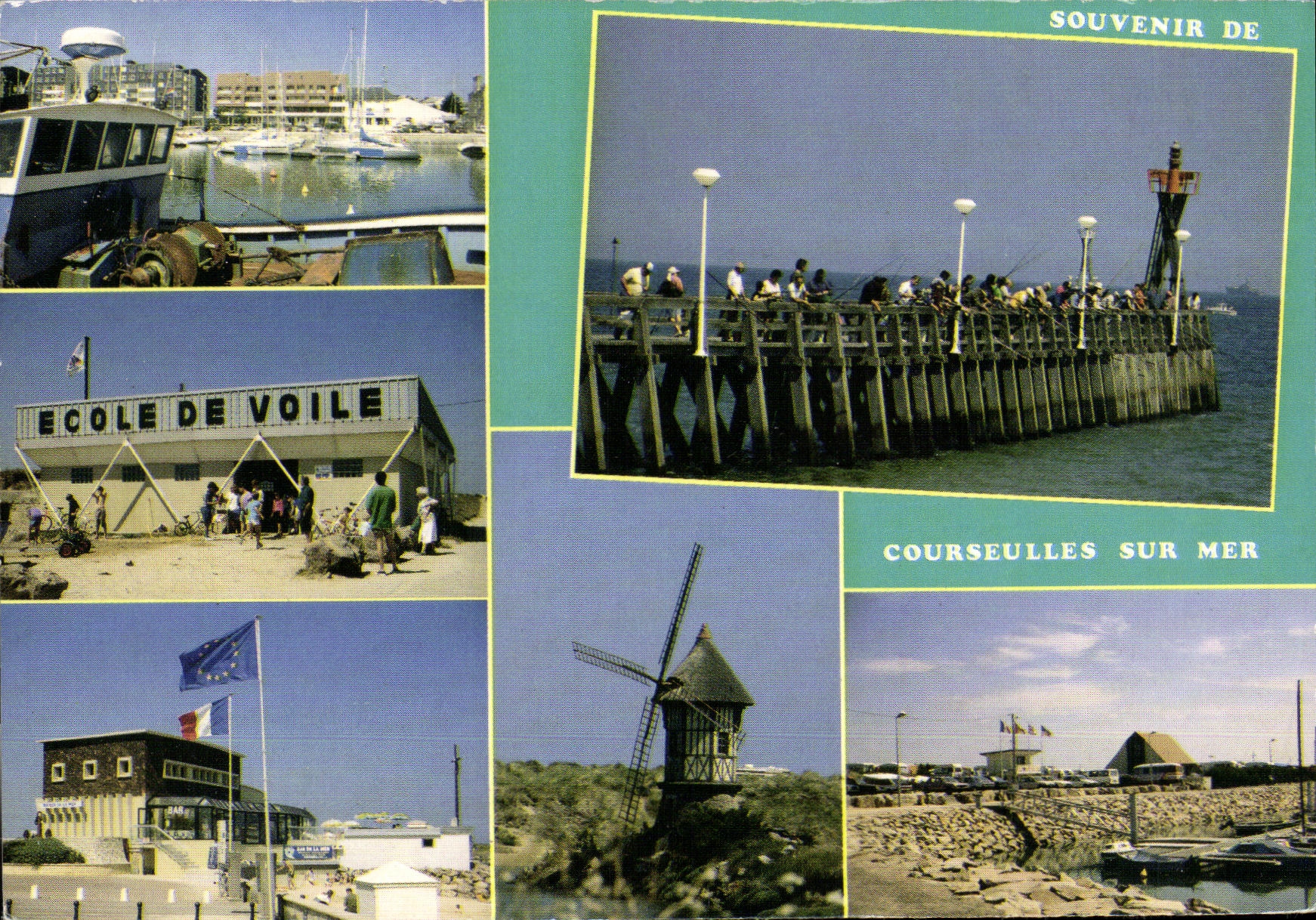 POSTAL MODERNA Courseulles en la varia escuela vista mar del velo