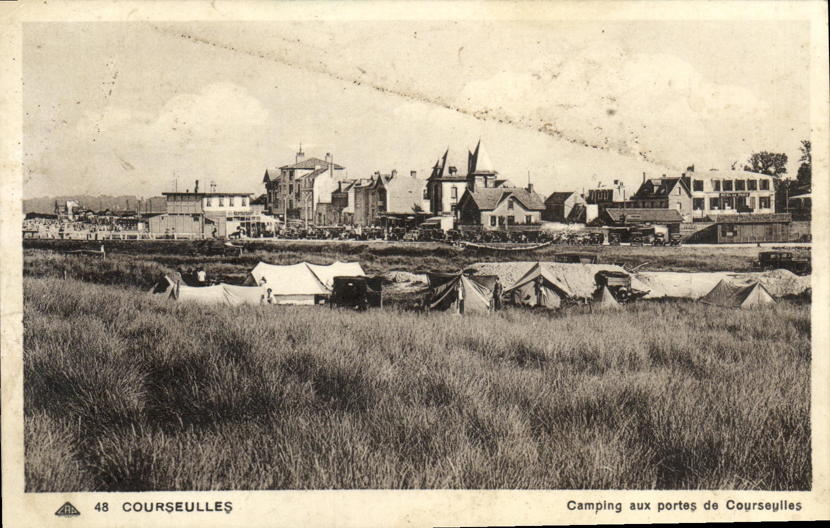 VINTAGE POSTCARD Courseulles Camp site at the Gates of