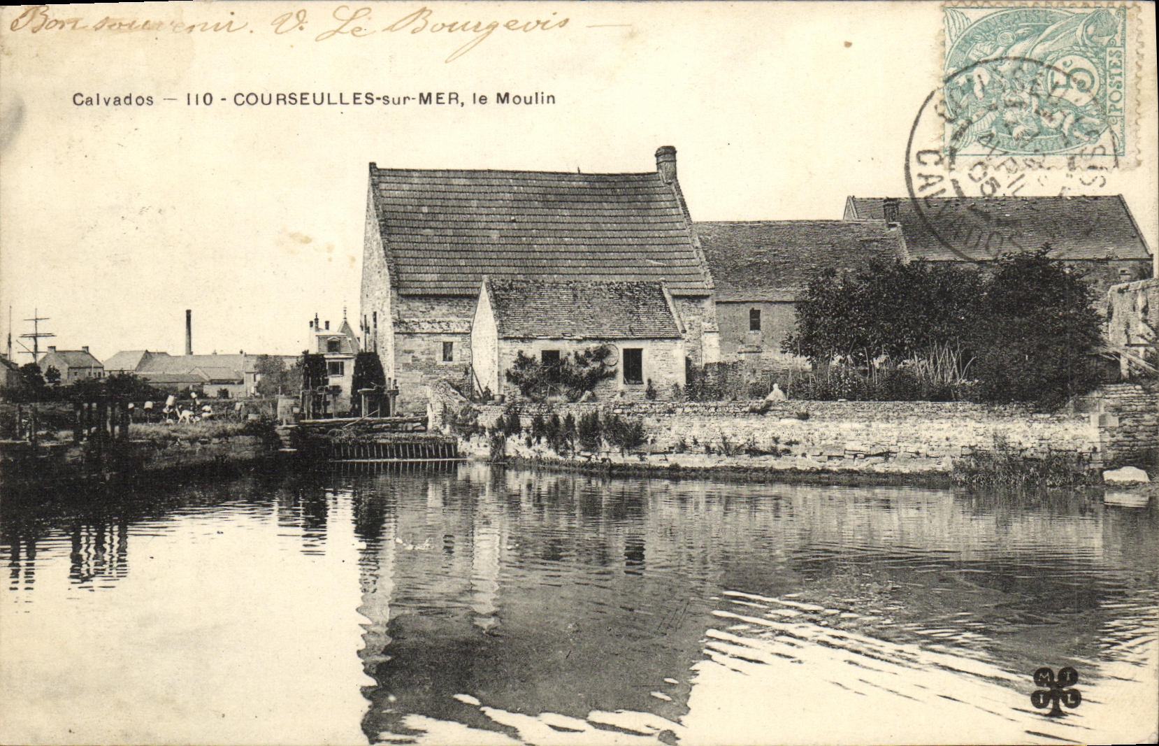 VINTAGE POSTCARD Coureulles On Sea the Mill