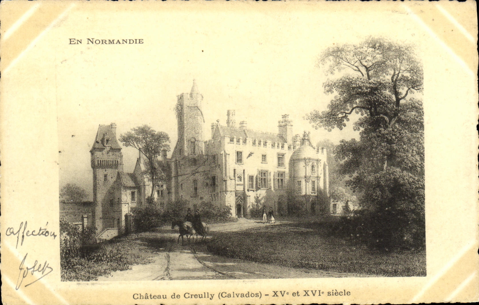 VINTAGE POSTCARD Castle of Creully XV E and XVl E century