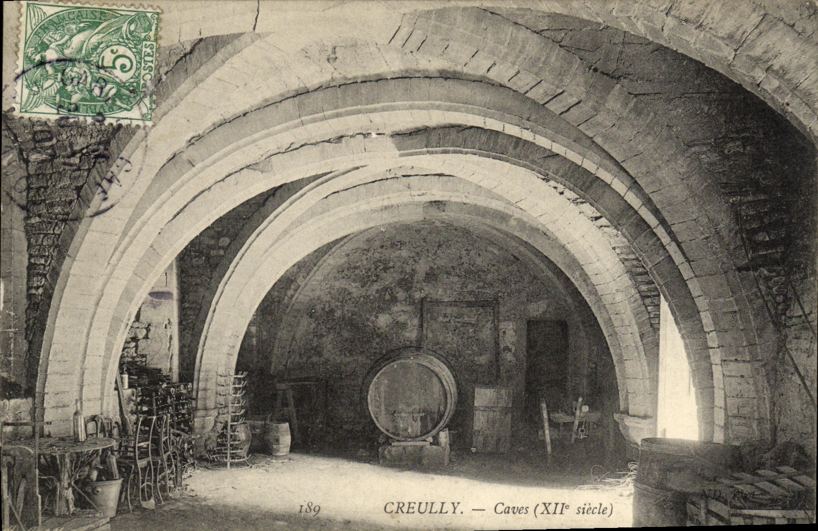 VINTAGE POSTCARD Creully Cellars Xll E century Cellars