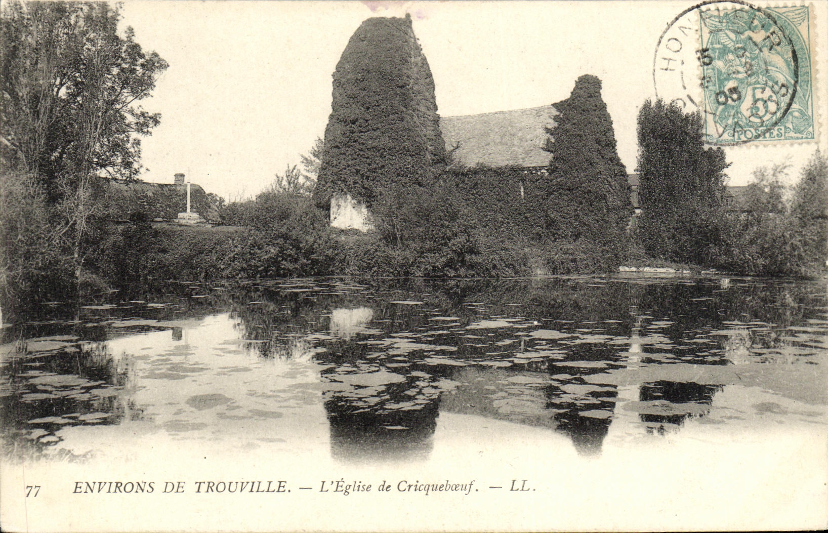 VINTAGE POSTCARD Surroundings of Trouville L Church of Cricqueboeuf