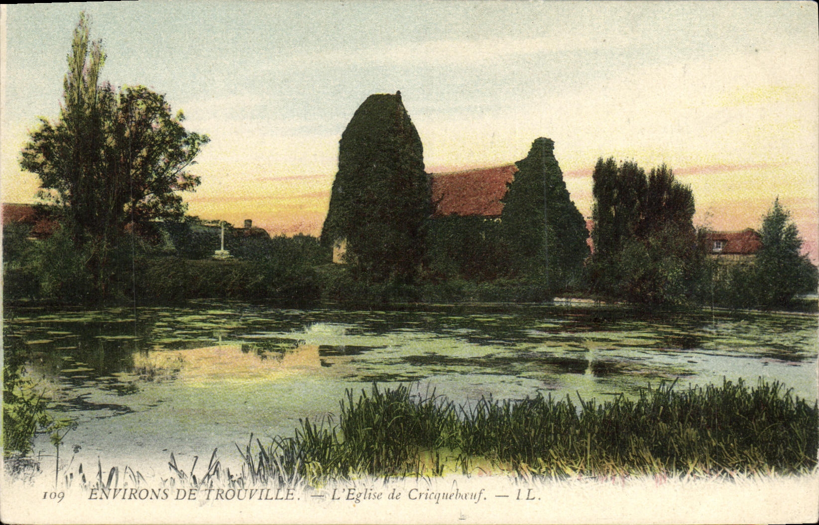 VINTAGE POSTCARD Surroundings of Trouville L Cricqueboeuf Church