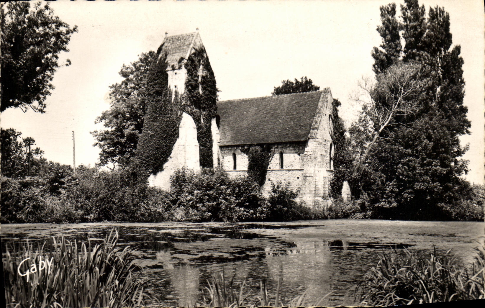 MODERN CARD Cricqueboeuf L Church with Ivies