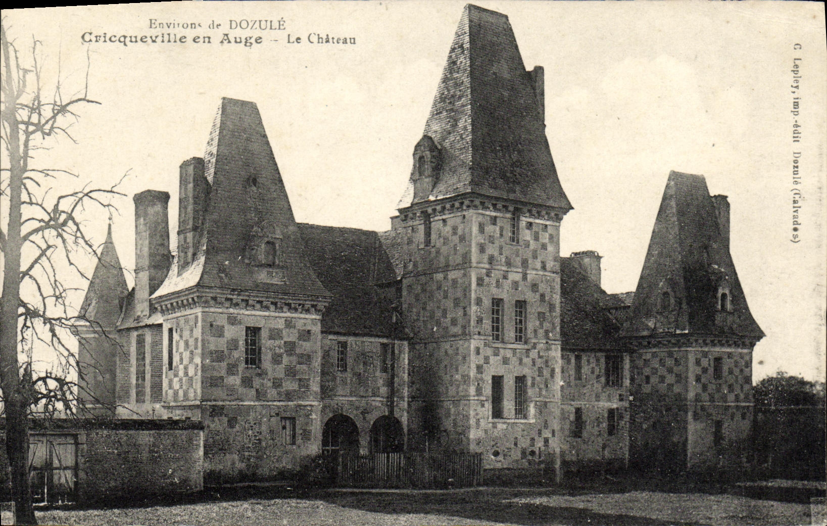 VINTAGE POSTCARD Surroundings of Dozule Cricqueville out of Trough the Castle