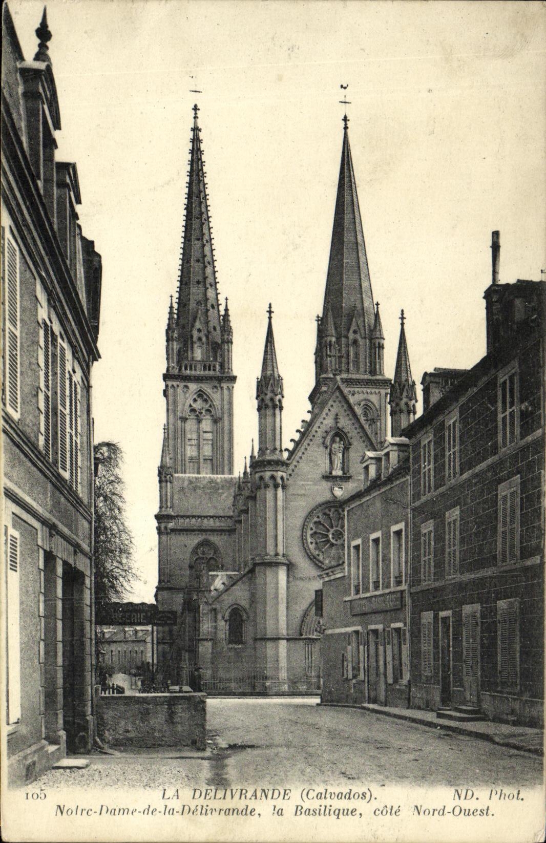 VINTAGE POSTCARD Delivrande Notre Dame of Delivrande the Basilica dimensions Northern West