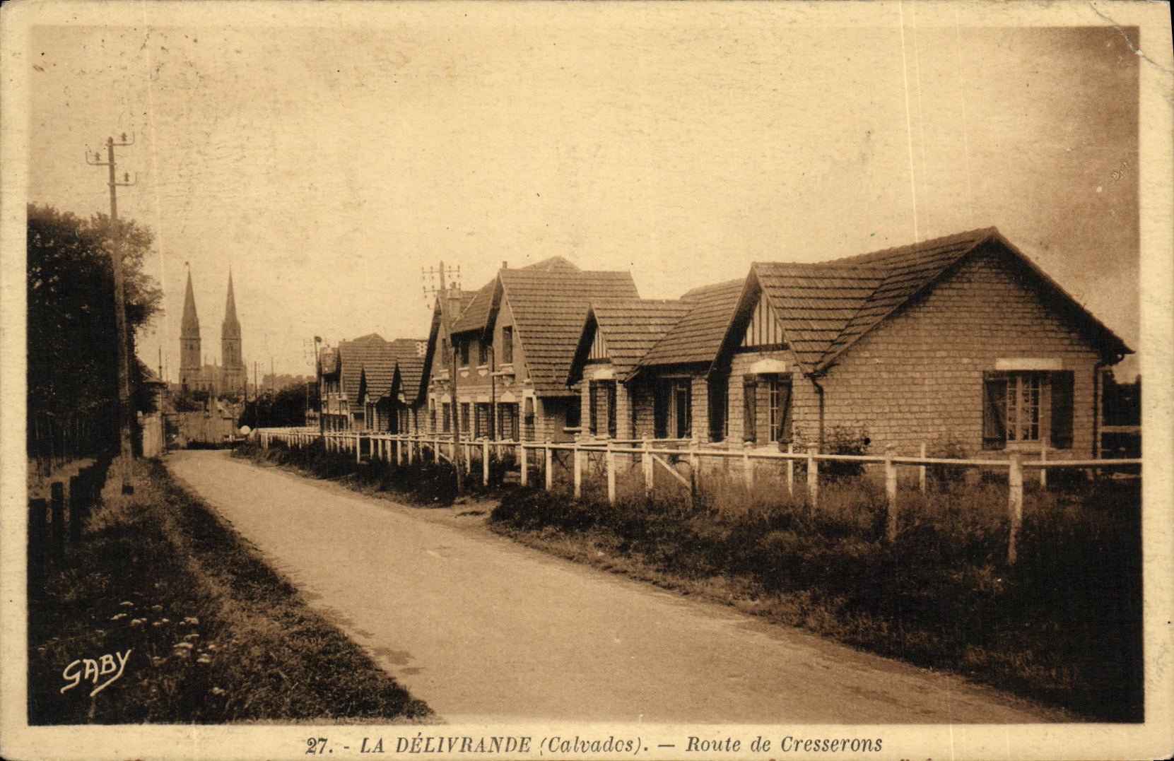 VINTAGE POSTCARD Delivrande Road of Cresserons