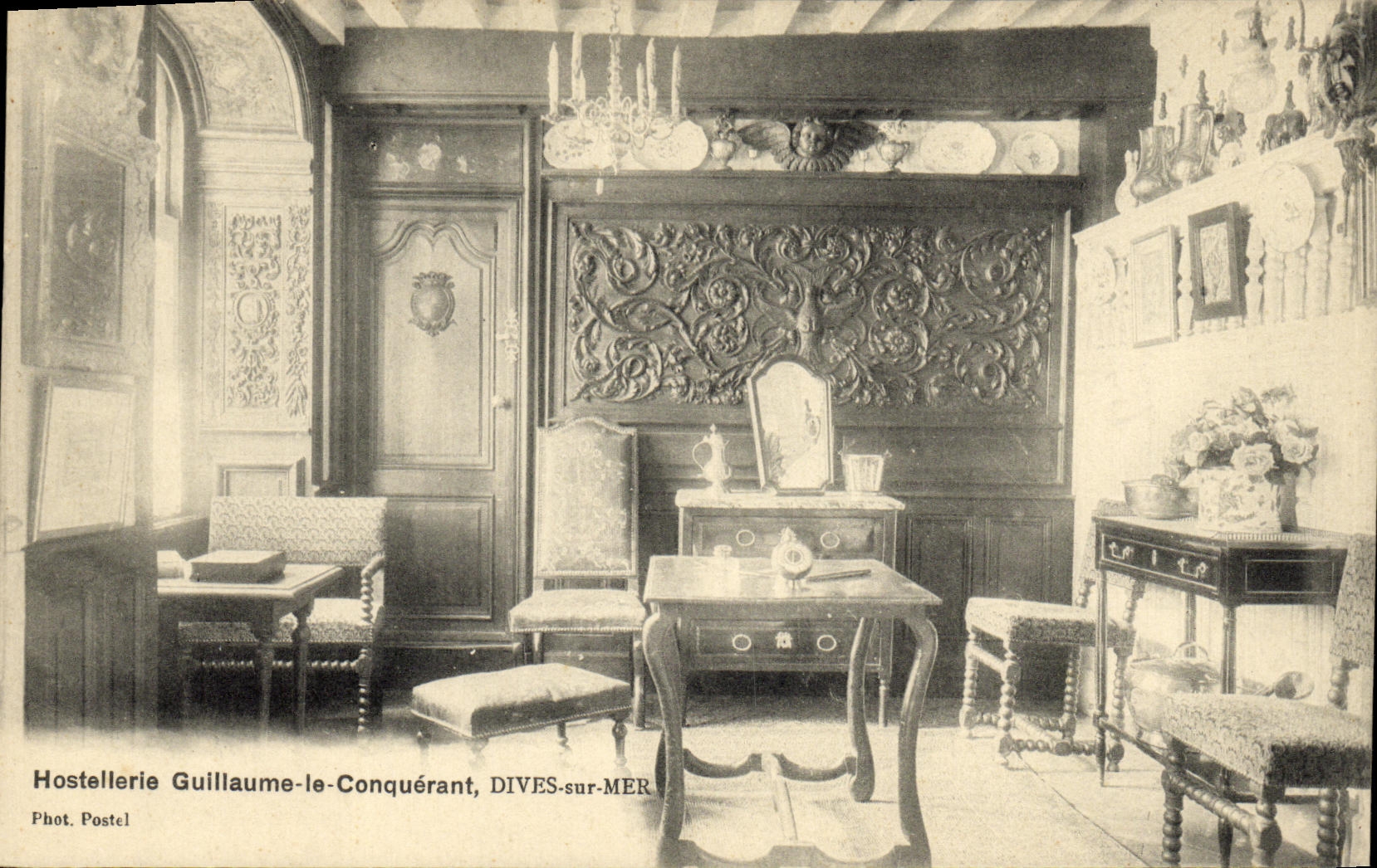 POSTAL Guillermo divino de la VENDIMIA el meson de moda del pais del conquistador en el mar