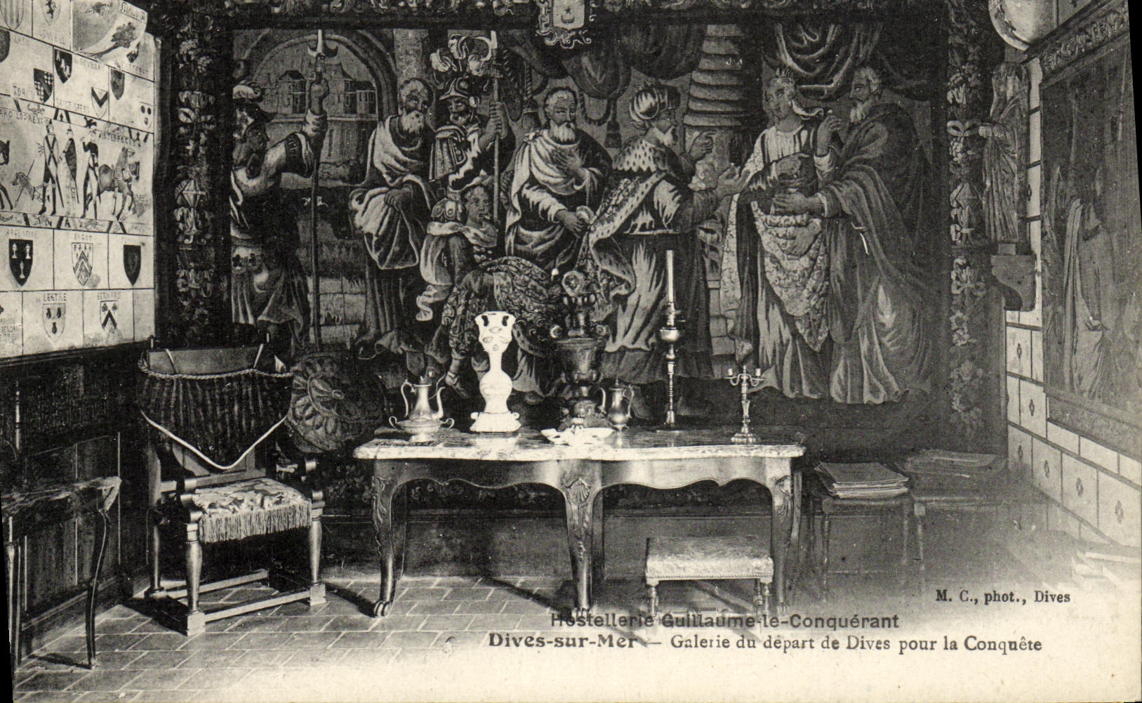 POSTAL Guillermo divino de la VENDIMIA el meson de moda del pais del conquistador en la galeria del mar de la salida las divinas para la conquista