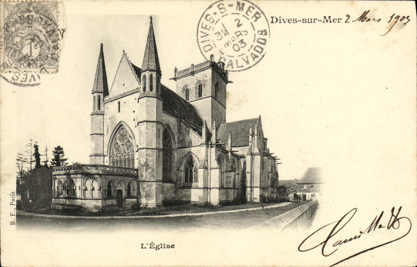 CPA Dives Sur Mer L eglise