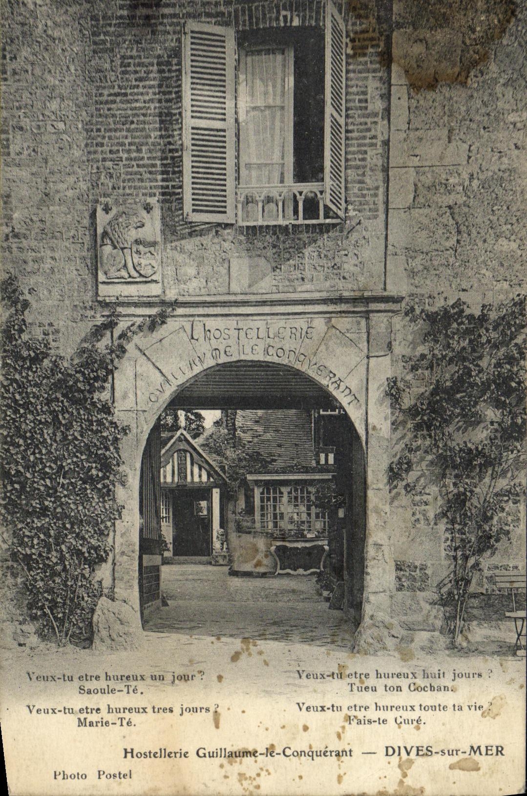 POSTAL de la VENDIMIA divina en el mar L meson de moda del pais de Guillermo el conquistador