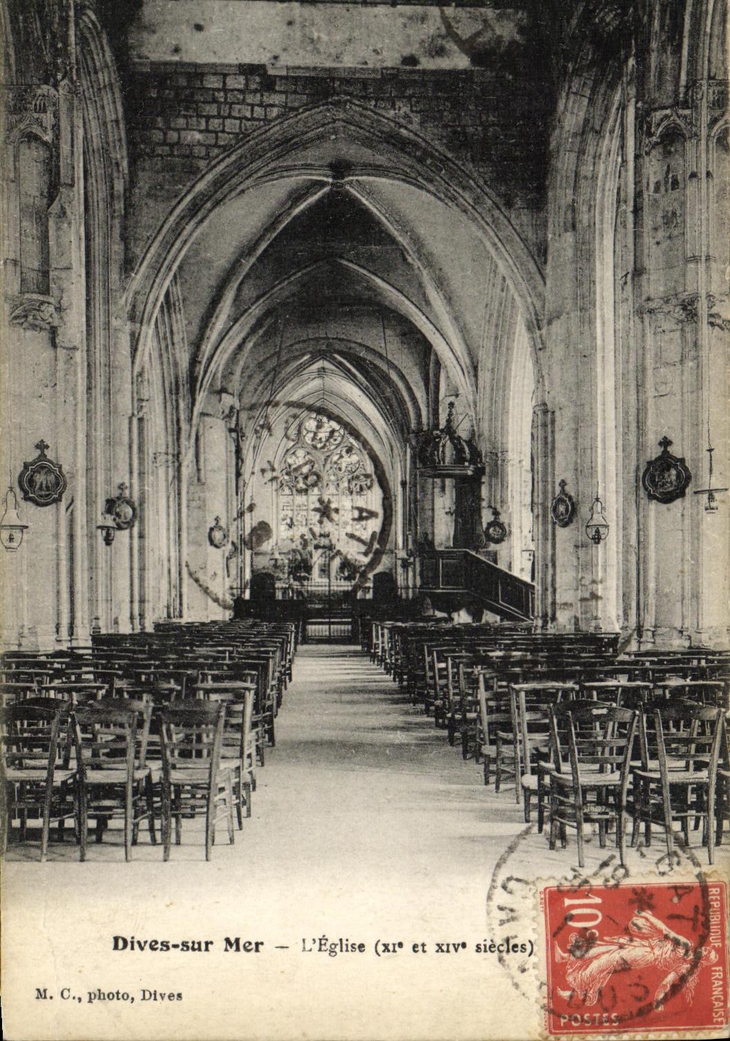 CPA Dives Sur Mer L Eglise 