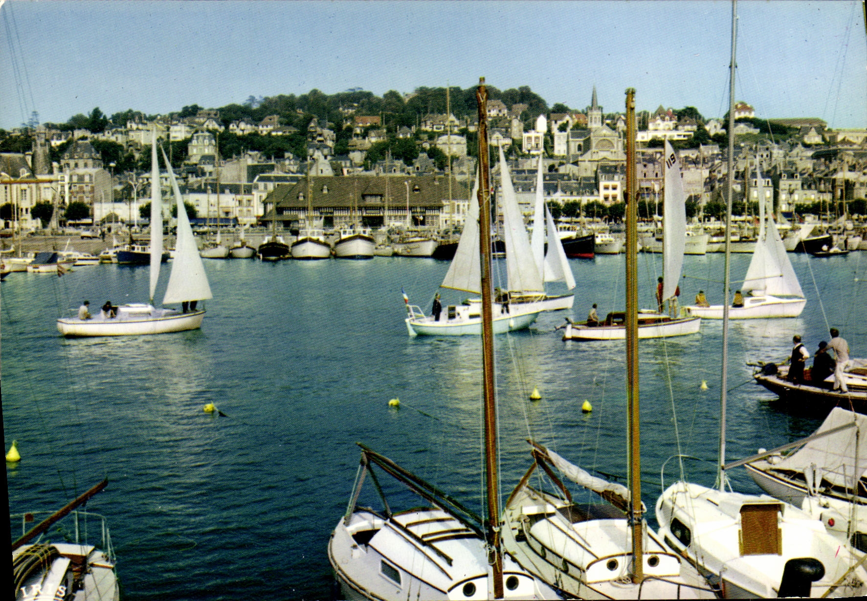 MODERN CARD Deauville the Basin of the Yachts and the Slope Boats