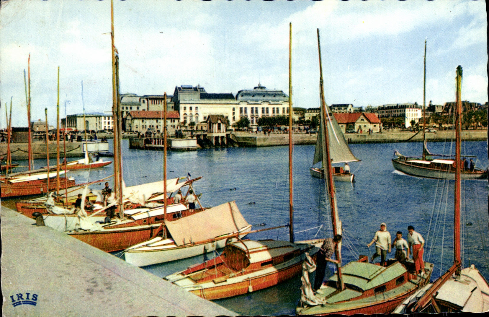 MODERN CARD Deauville the Basin of the Yachts and the Casino of Trouville
