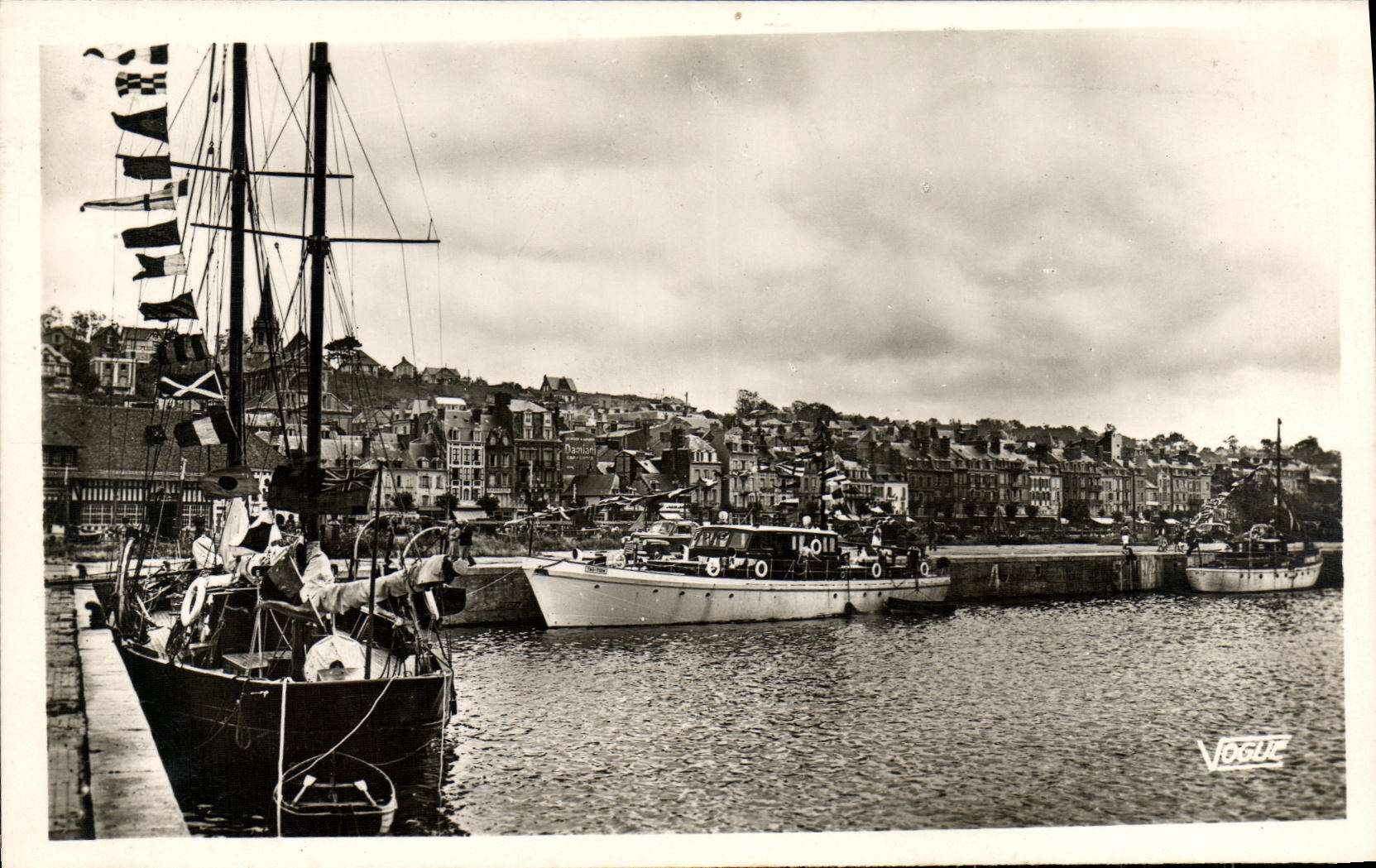 VINTAGE POSTCARD Deauville the Port of the Yachts Boats
