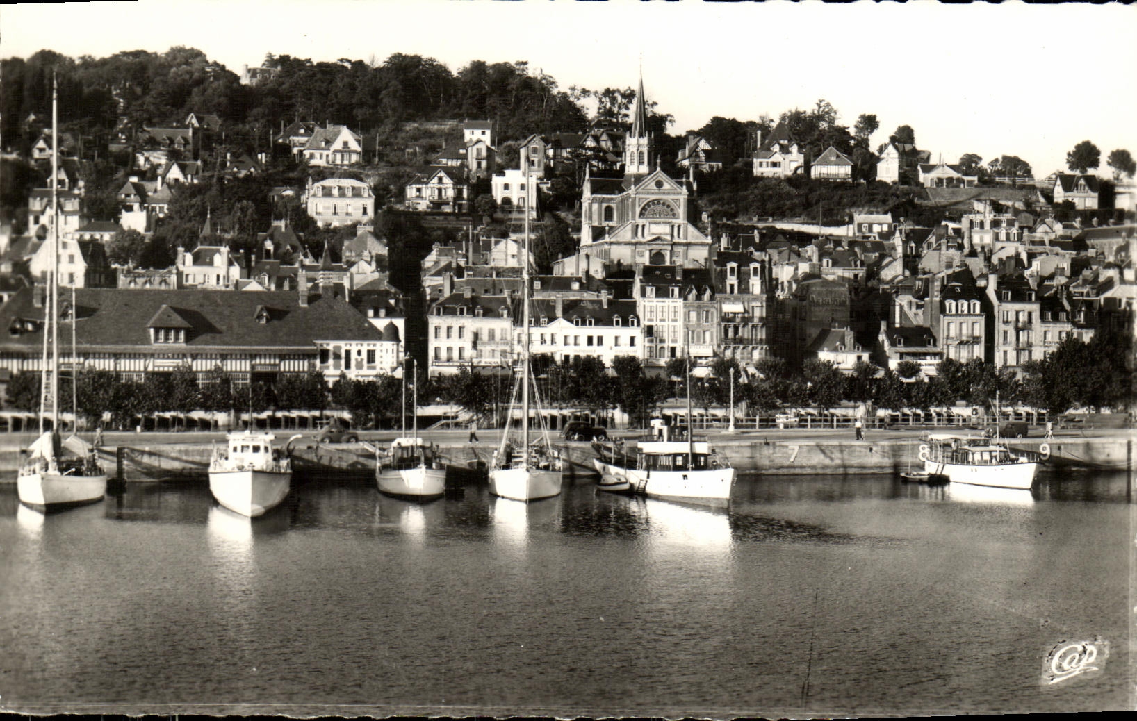 MODERN CARD Trouville Deauville the Basin of the Yachts Boats