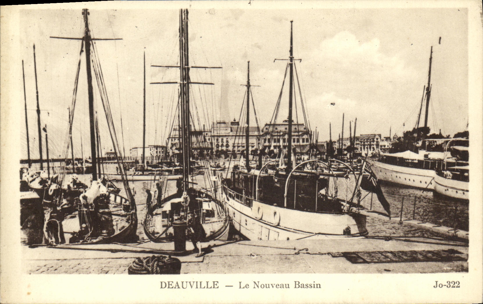 VINTAGE POSTCARD Deauville the New Basin Boats