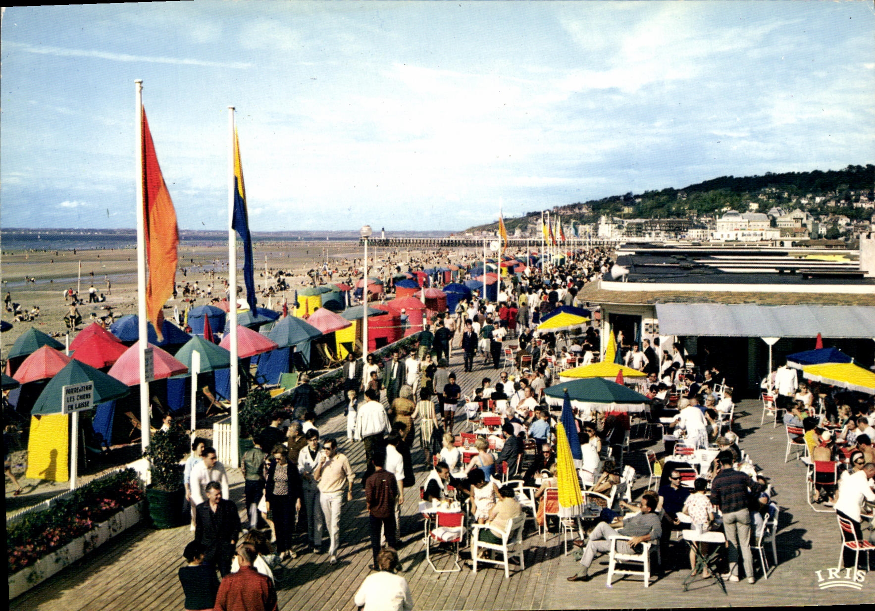 CPM Deauville Plage Fleurie Le bar du soleil et la promenade