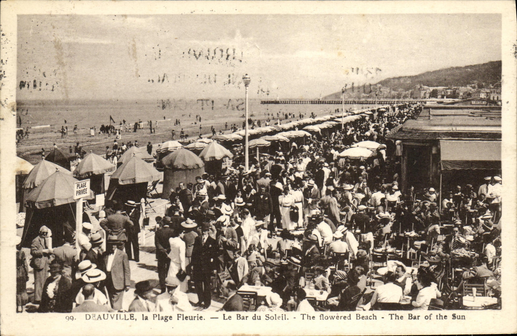 CPA Deauville Plage Fleurie Le Bar du Soleil 