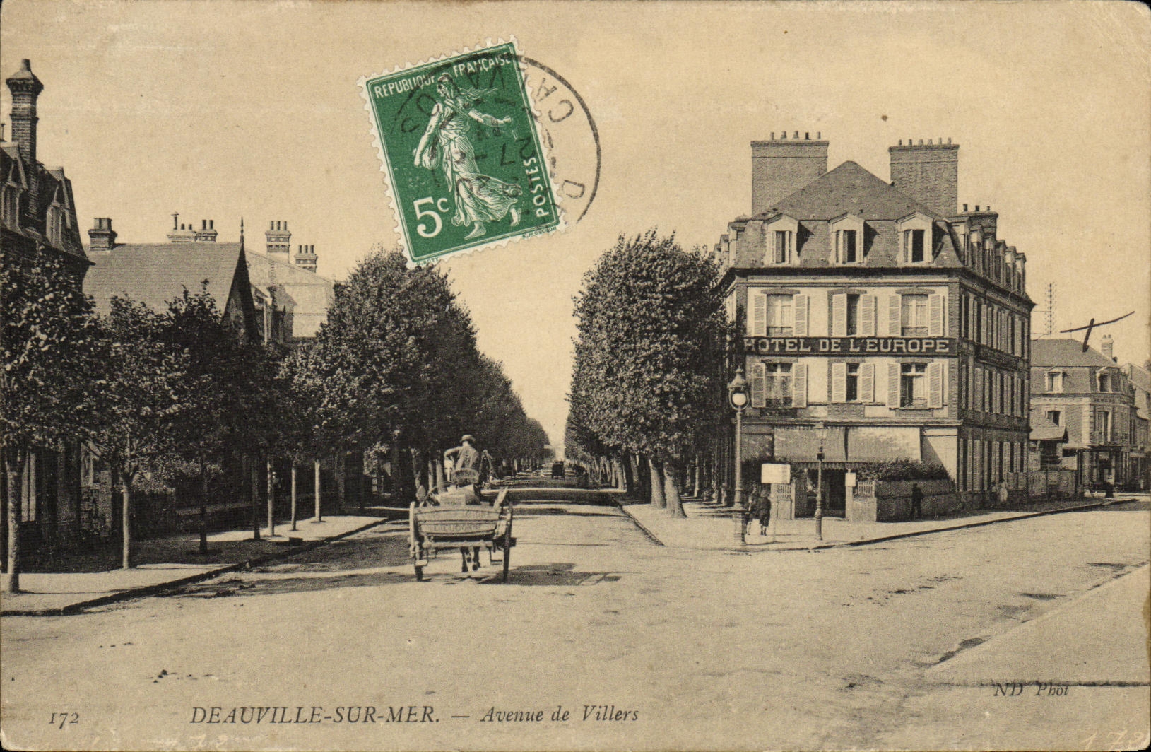 VINTAGE POSTCARD Deauville On Sea Which occurred of Villers Hotel of L Europe