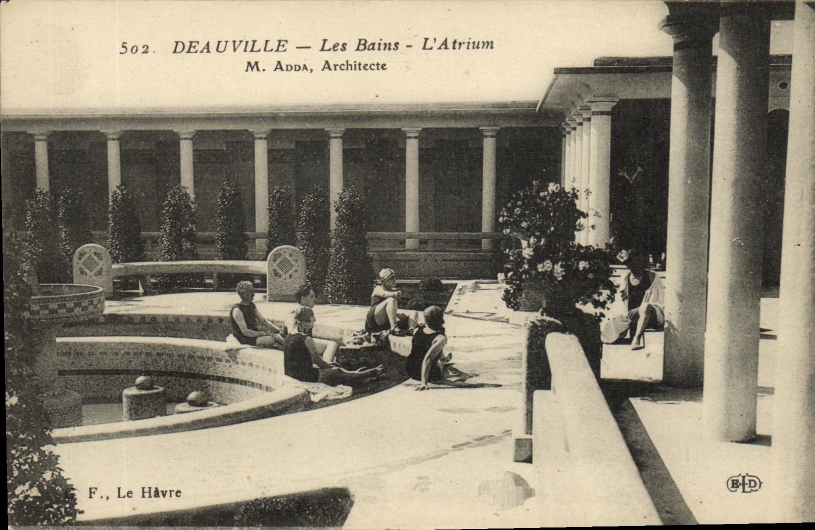VINTAGE POSTCARD Deauville Les Bains L atrium Women