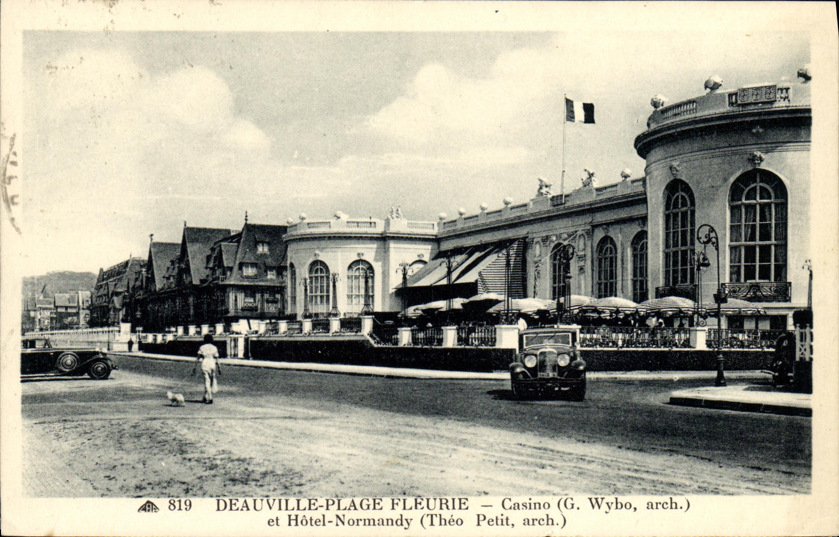 VINTAGE POSTCARD Deauville the Casino and L Normandy hotel