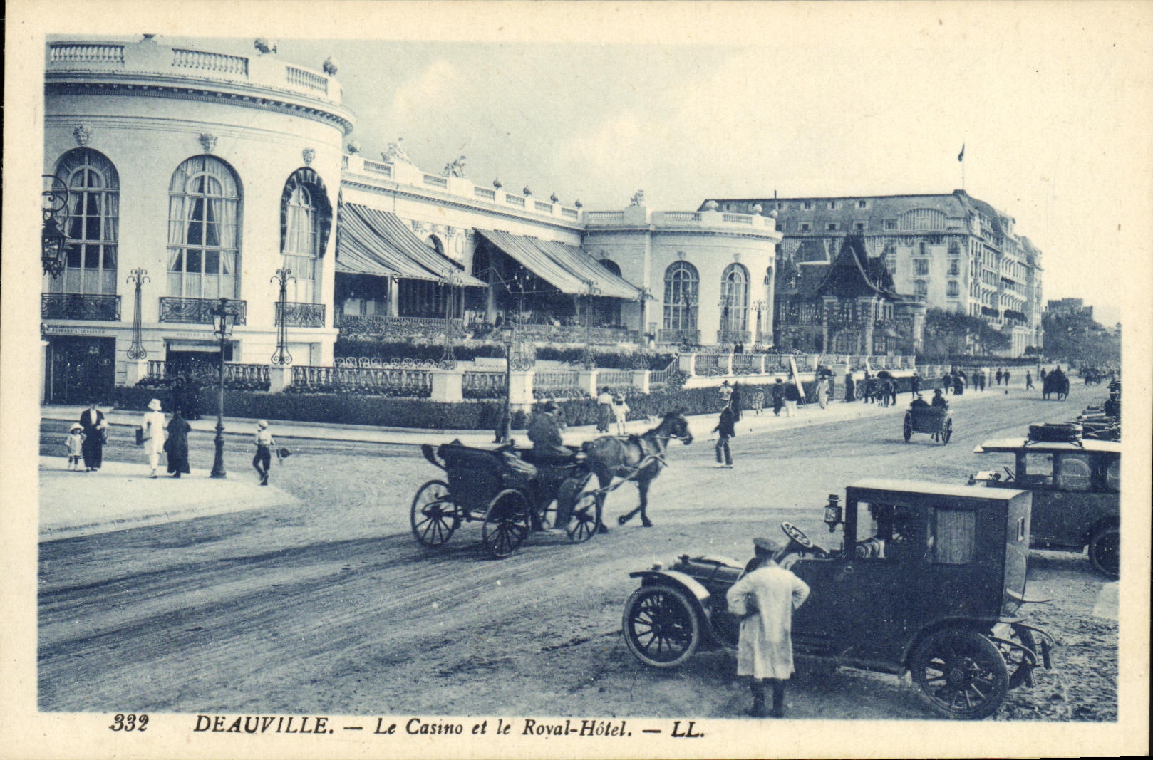 VINTAGE POSTCARD Deauville the Casino and the Royal Automobile Hotel