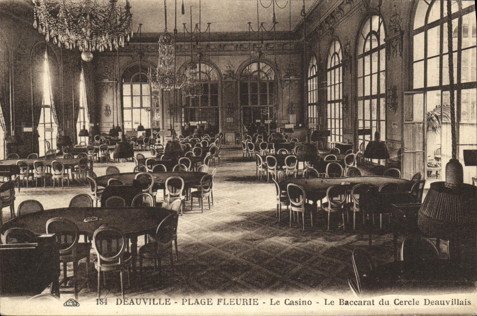 VINTAGE POSTCARD Deauville the Flowered Beach the Casino the Baccarat of the Deauvillais circle