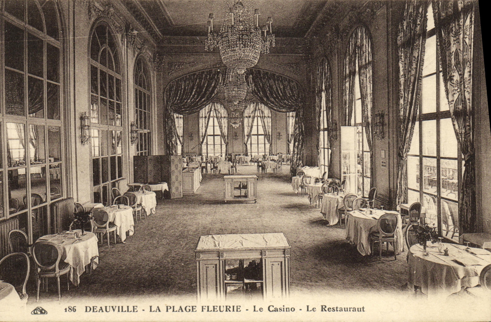 VINTAGE POSTCARD Deauville the Flowered Beach the Casino the restaurant