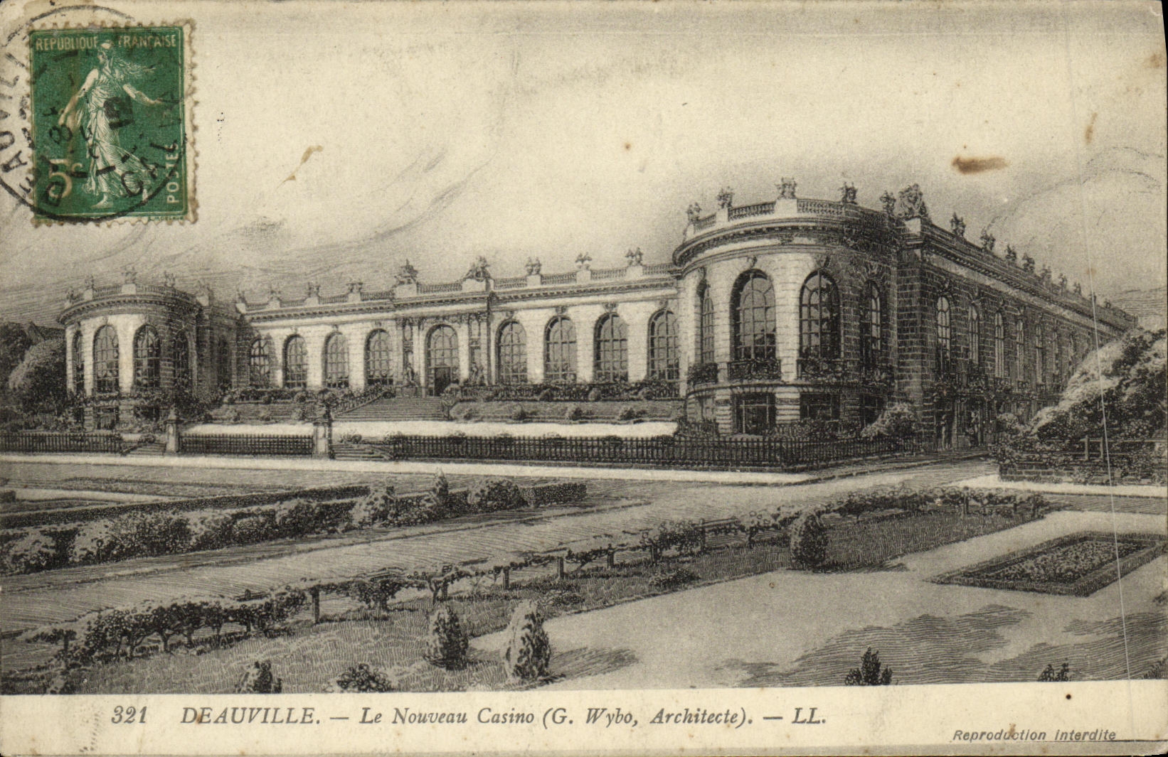 VINTAGE POSTCARD Deauville the new Casino