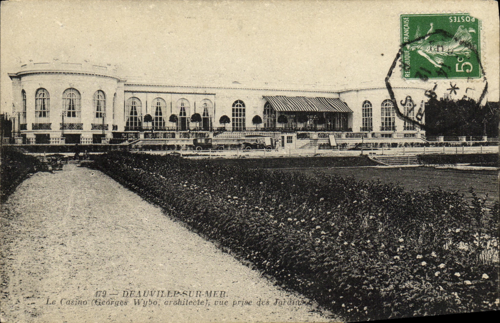 VINTAGE POSTCARD Deauville the Flowered Beach the Casino seen from of the gardens
