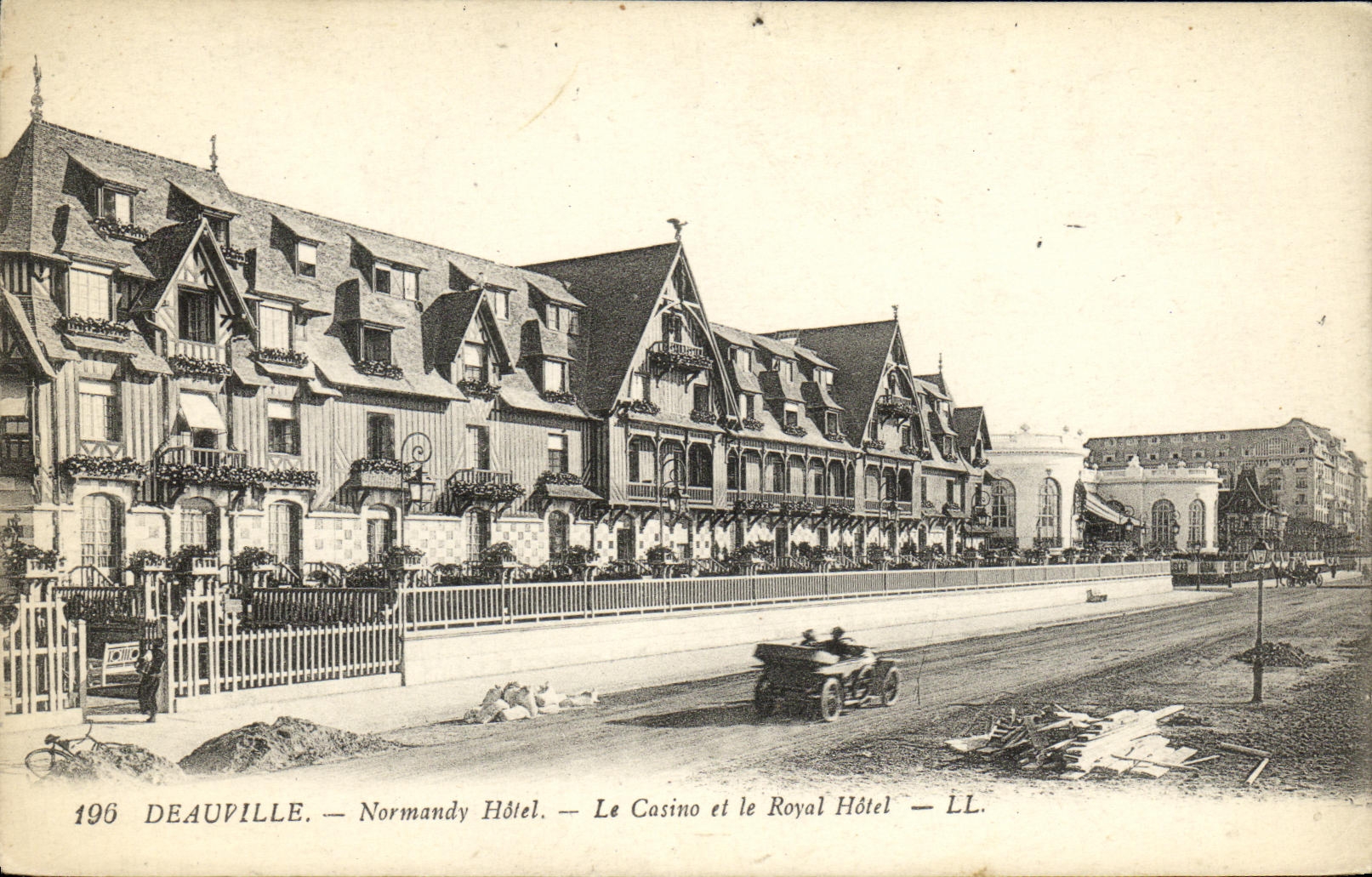 VINTAGE POSTCARD Deauville the Flowered Beach the Casino Normandy Hotel